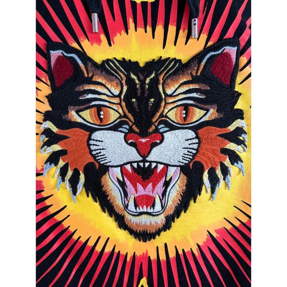 Gucci Angry Cat Compass Hoodie Embroidered Black Cotton Size Medium M - Picture 5 of 13